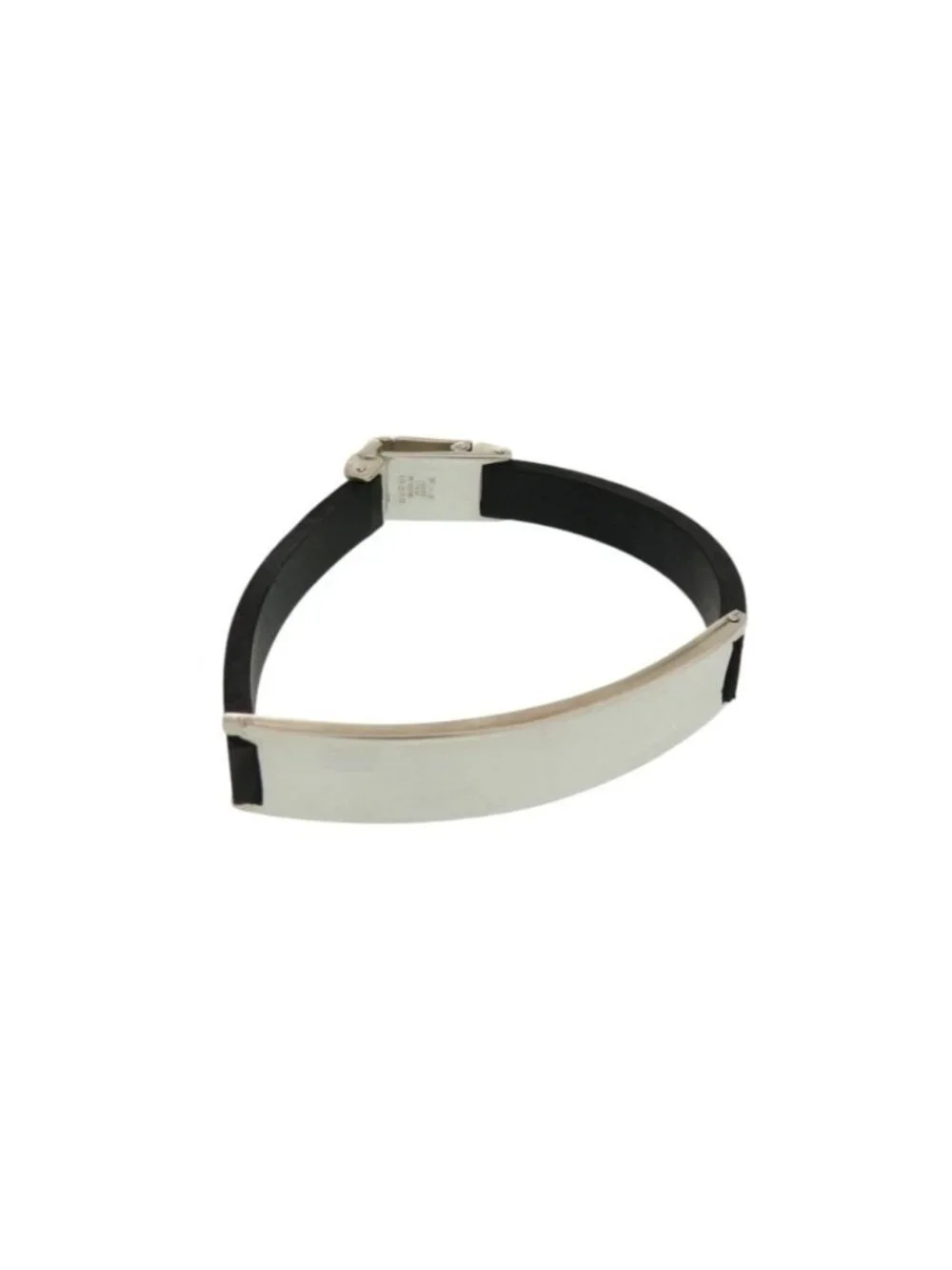 Gucci Rubber 925 Sterling Silver Black Bracelet